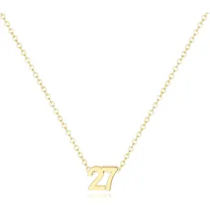 18K Gold Plated Number Necklace  Women,Lucky Number Necklace Personalized Jewelry Birthday Gift