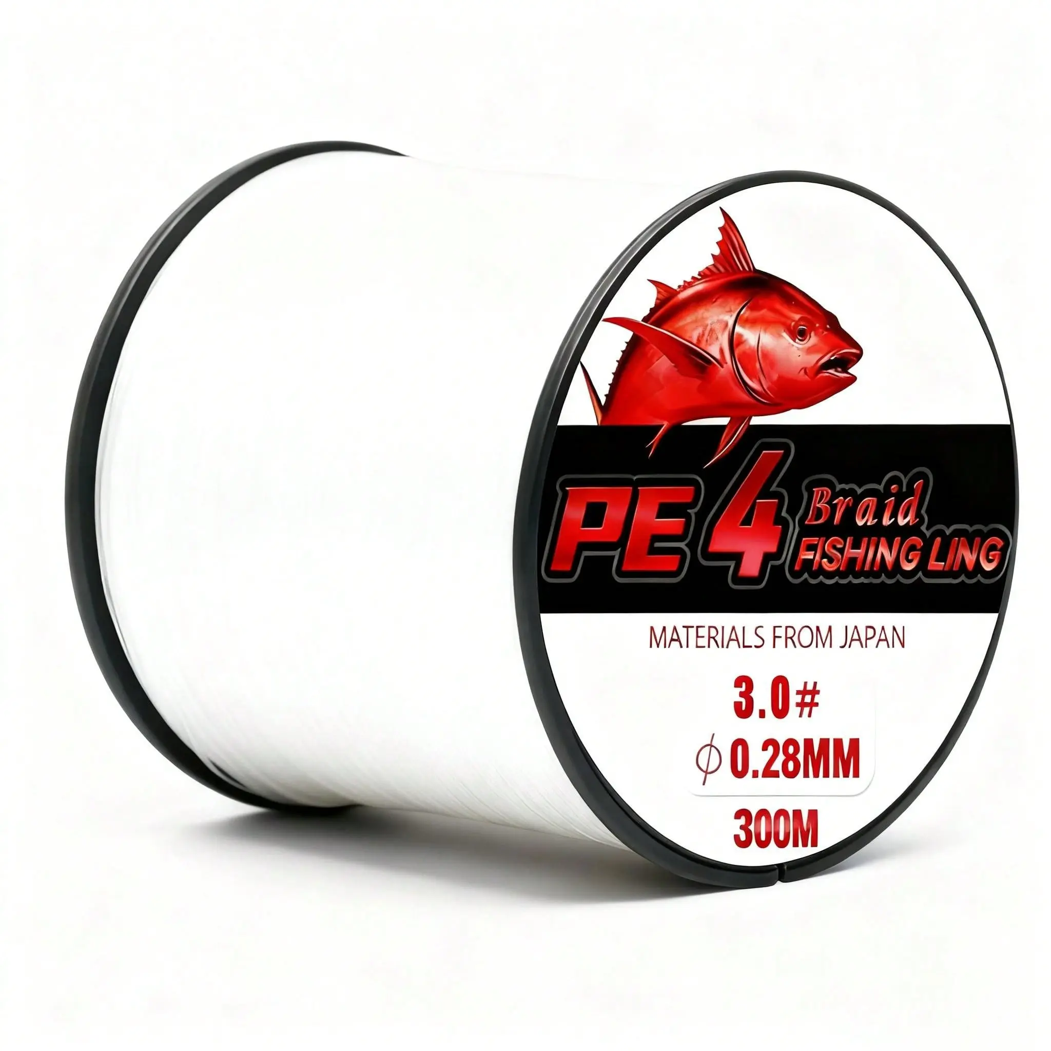 300m 4 Strand Pe Braided Fishing Line, Smooth Casting, High Abrasion Resistance, Suitable for Saltwater and Freshwater, Ideal for Lure Fishing