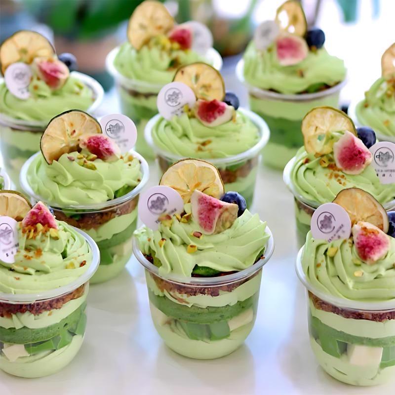 50pcs 250/360/500ML Pudding Cups Wiht Lids Plastic Boxes Ice-Cream Mousse Dessert Picnic Party Packing Dessert Cups with Lid