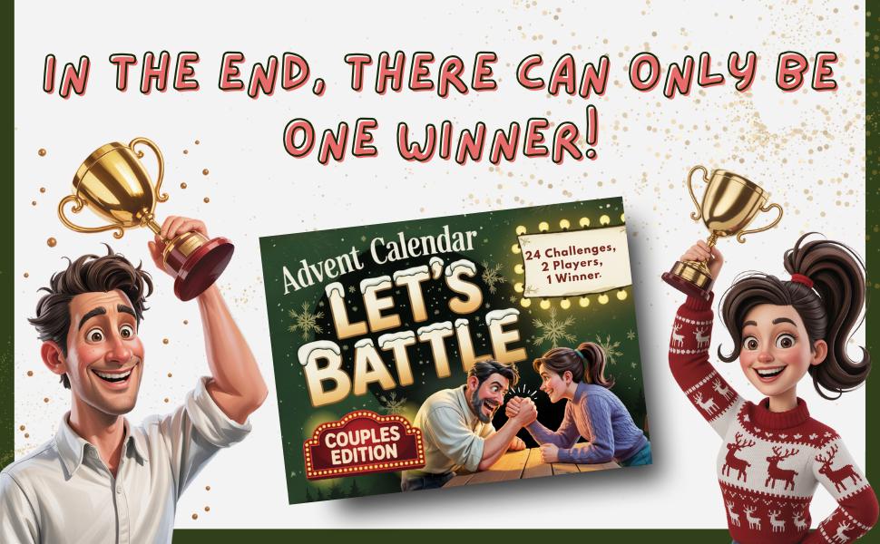 Advent Calendar: The Great Advent Challenge for Couples – Let’s Battle | 24 Days of Interactive Challenges & Brain Games | Fun Gift for Women and Men