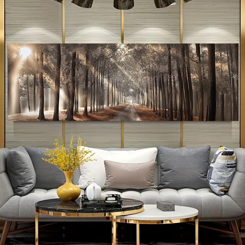 Frame not included Sunlit Forest Canvas Art Print - Frameless Oil Painting Poster  Bedroom Decor - Modern Landscape Wall Art Decoration Artistic Photo Ornaments Print for Living Room Abstract Canvas Wall Art -Home Office Decor Poster Decoration