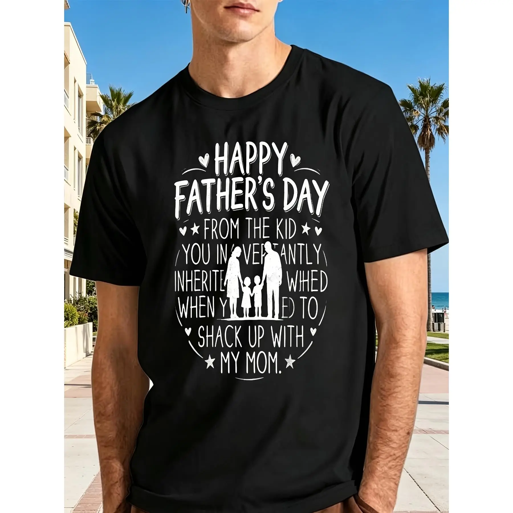 Funny Stepdad Father's Day Gift TShirt for Men Joke Stepson Tee 1pc SXXXL Retro Casual Round Neck Printed T-shirt Unisex, PLUS SIZE