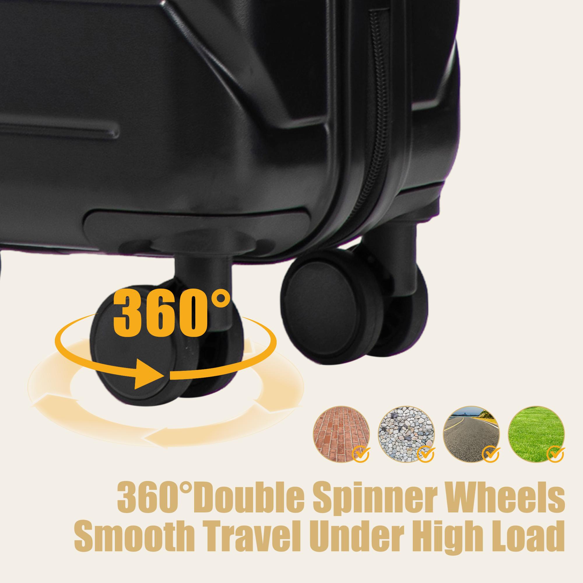 20/28 Inch ABS Hard Shell Travel Checked Luggage - Scratch Resistant Surface Four Multi-Directional Wheels,  With Combination Lock