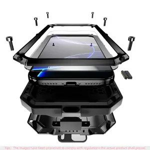 For iPhone 17 Pro Max Case, Dura Metal Protection, 360 Degree Dust Protection, Integrated Glass Screen Film, Plain Design, Cover