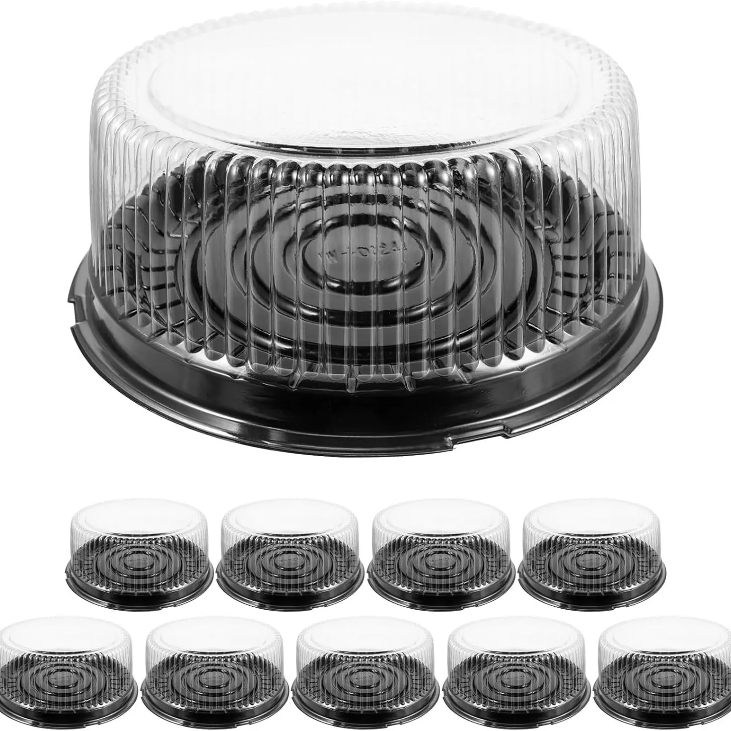 12-Pack Disposable Cake Containers with Dome Lid, Transparent Plastic Cake Trays with Lids, Ideal for Transport, Parties, Carry, Disposable Clear Plastic