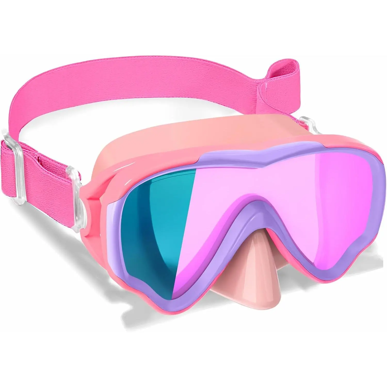 Swim Goggles with Nose Cover Anti-Fog Mirrored Lens Fabric, 3-15 | Boys Girls Youth Swim Mask Anti-UV, Soft  Comfort Fit, Clear Vision Underwater Pool Beach Swim Lessons Glasses