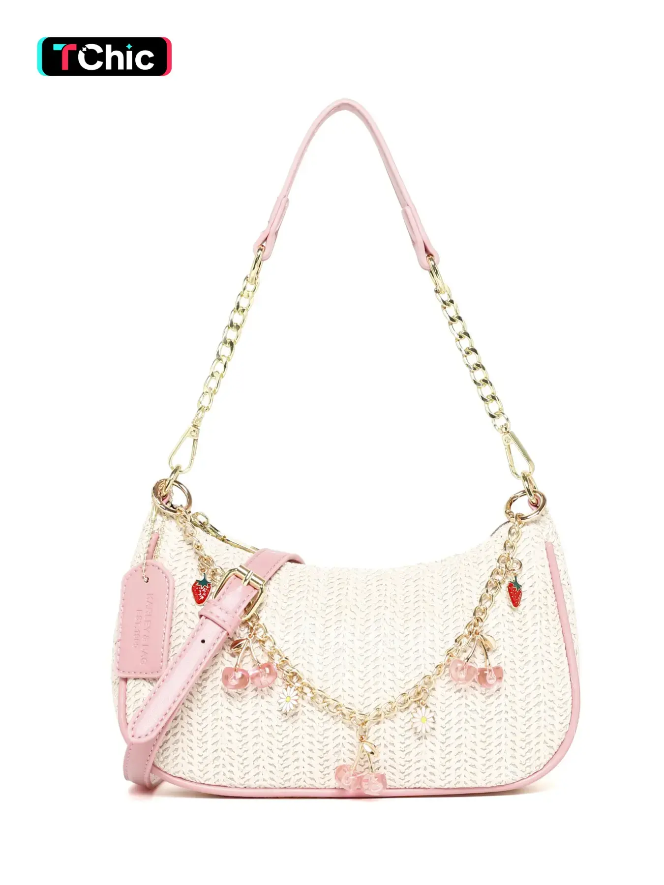 Fashion Women's Colorblock Woven Bag, Summer New Knitted Shoulder Crossbody Bag, Y2K Trendy Crescent Moon Shape Handbag, Casual Crossbody Bag