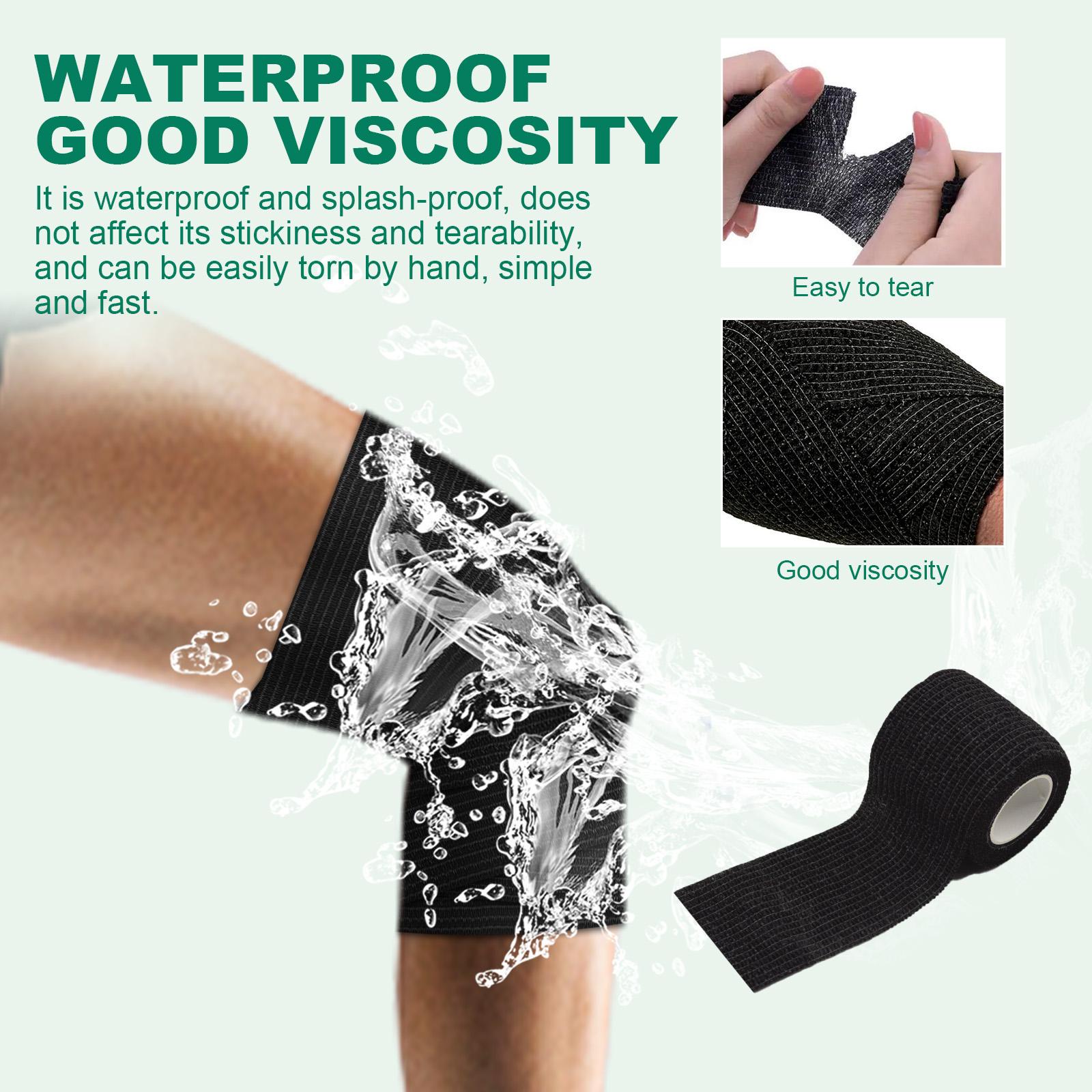 Houkea Elastic Self-Adhesive Sports Bandage Relieves Pain in Wrist, Elbow, and Knee, Waterproof Elastic Protective Bandage