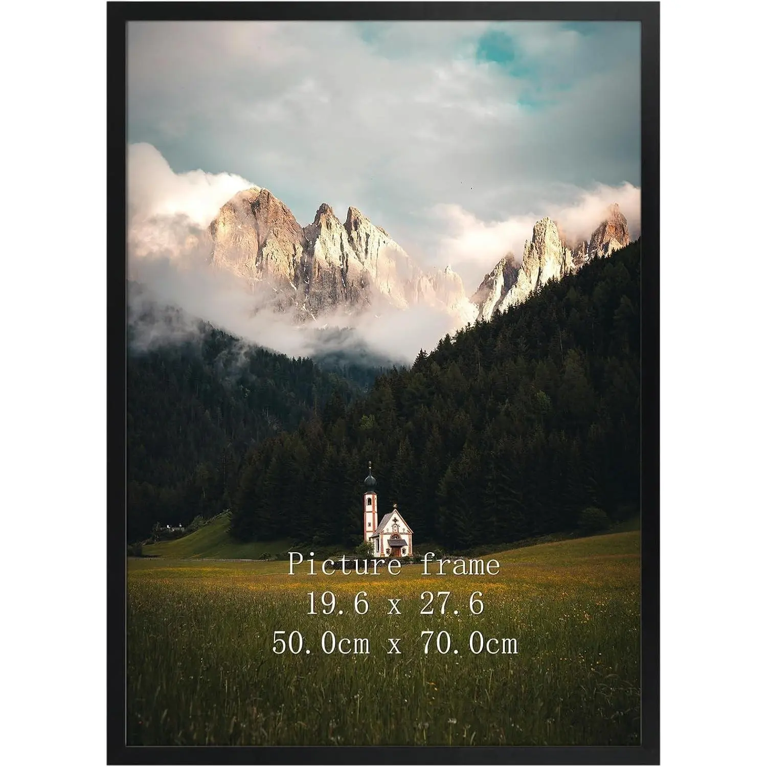 Giftgarden 19.7x27.6 Puzzle Frame Black, 50x70cm Picture Frame for 1000 Pieces Puzzles Wall Display, Single