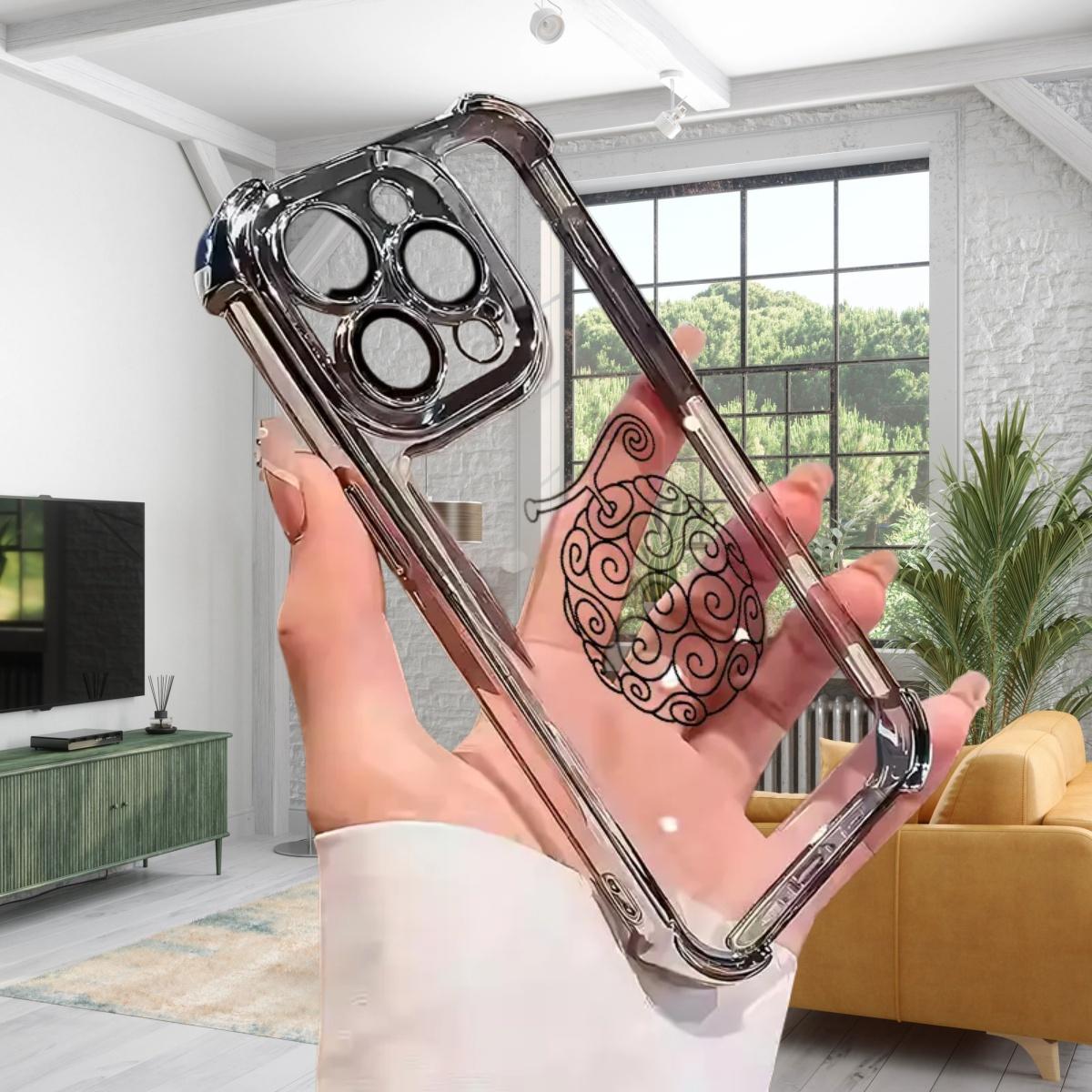 O-One  L-Luffy S-Shanks Pattern Aesthetic Electroplated TPU Casing For iPhone 17 Air 16 15 14 13 12 11 Pro Max Plus  Four Corners Anti-Fall Transparent Soft Silicone Gift Shockproof Protection Anti-Drop Protective Protector Phone Cases Shell Cover