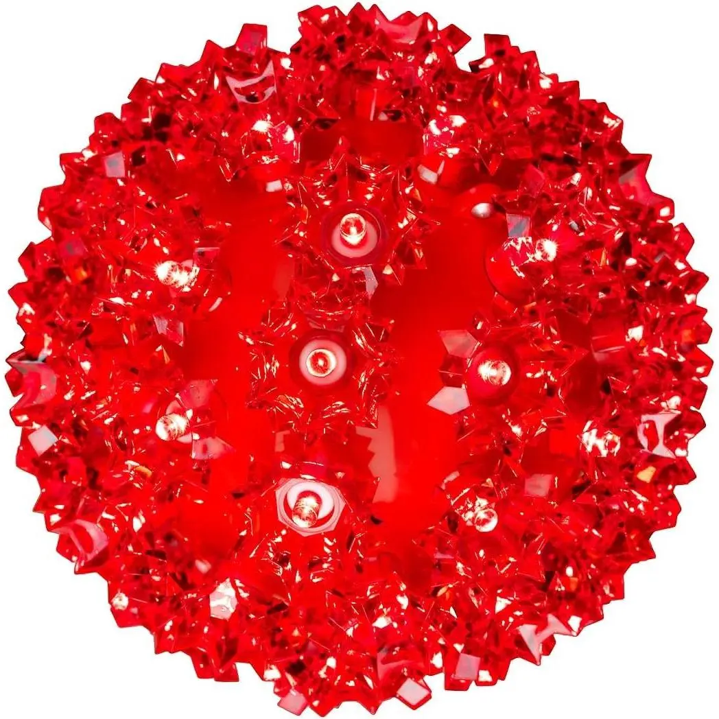 Novelty Lights LED 6in 50 Light Starlight Sphere, Red Christmas Ball Light