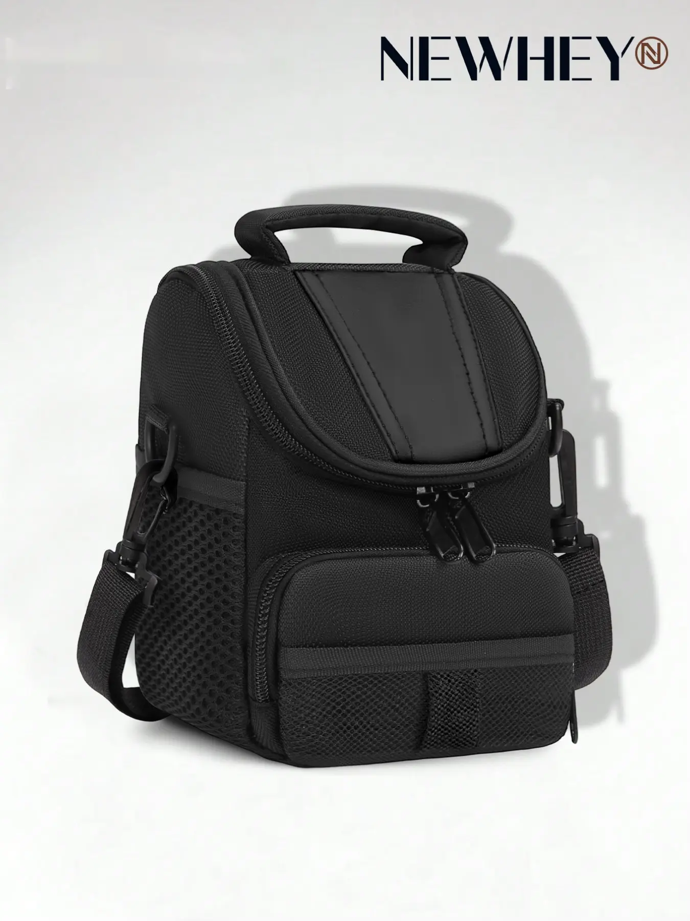 Small Camera Shoulder Bag, Compact Water Resistant Crossbody Case, Adjustable Strap, Handle, Portable Storage for Dslr, Lenses, Photography Accessories