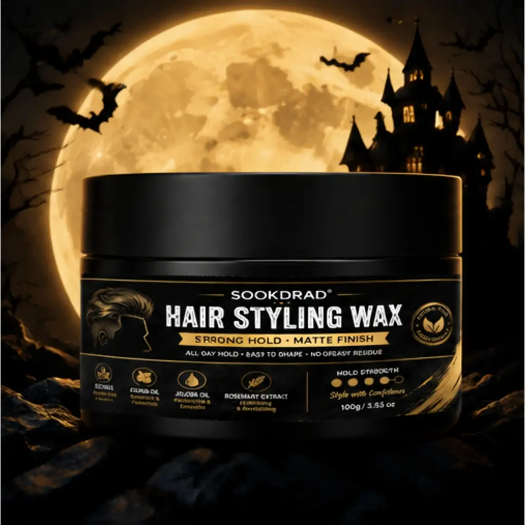 Hair Styling Wax, with beeswax, castor oil, jojoba oil, rosemary extract, strong hold, matte finish, all-day hold, easy to shape, no greasy residue, for hair, 3.53oz, natural plant based formula, 100g
