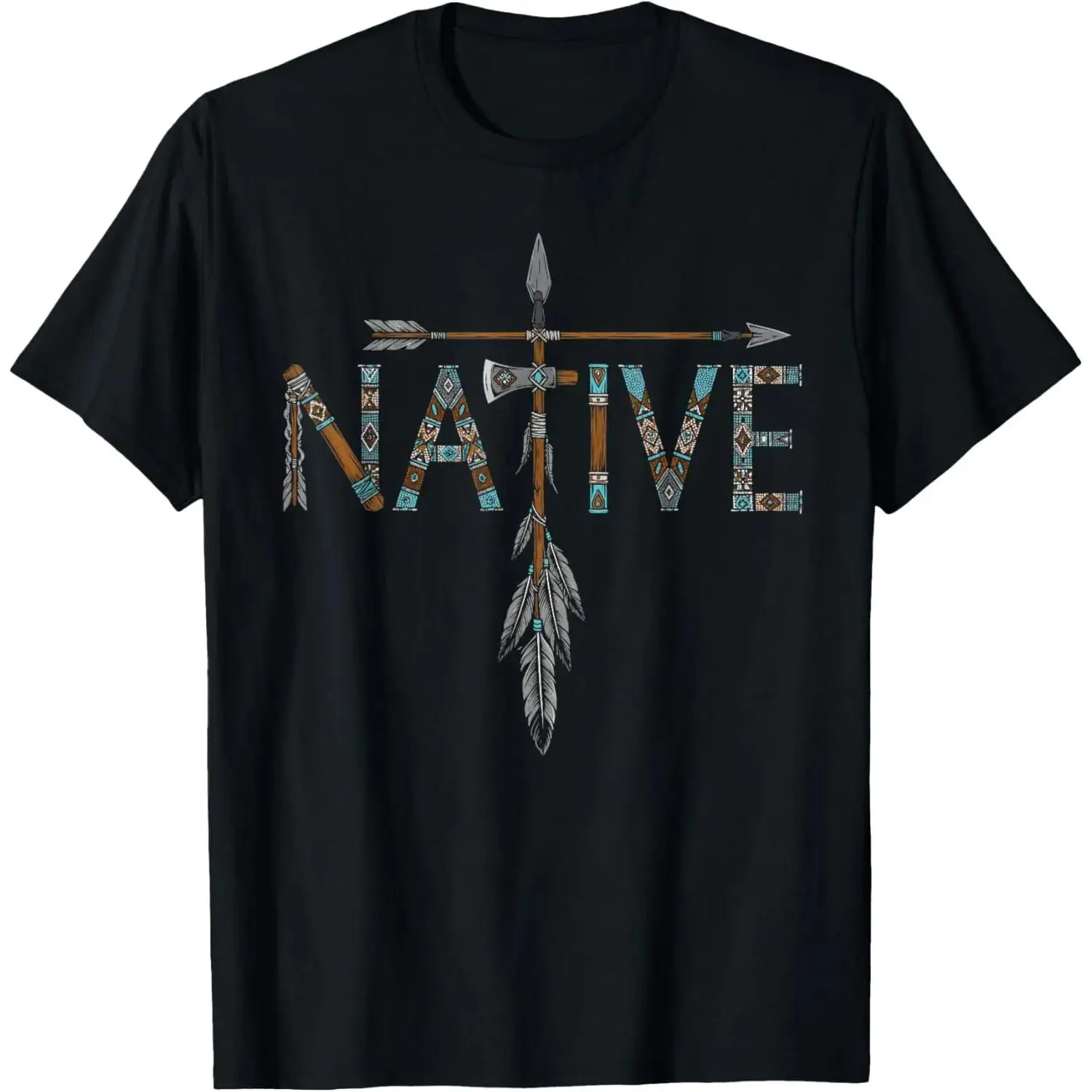 Native American Day Pride Graphic T-Shirt, Indigenous Heritage Tribal Tee, Native Pride Cultural Shirt for Men Women, Adult Unisex Short Sleeve Round Neck Casual Streetwear Top, 100% Cotton, Ships from USA