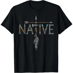 Native American Day Pride Graphic T-Shirt, Indigenous Heritage Tribal Tee, Native Pride Cultural Shirt for Men Women, Adult Unisex Short Sleeve Round Neck Casual Streetwear Top, 100% Cotton, Ships from USA