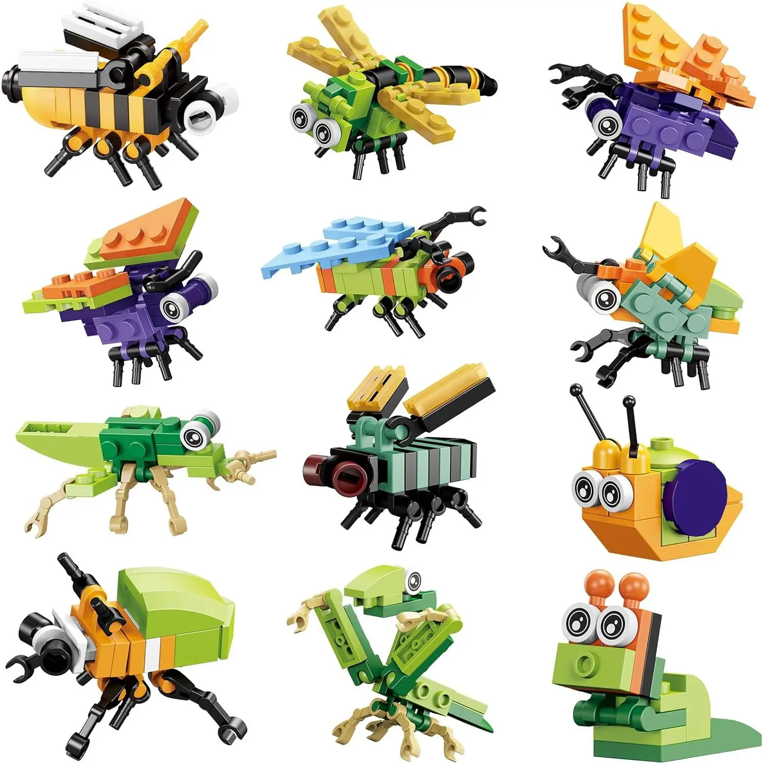 Party Favors for Kids - 12 Pack Animals Building Blocks for Goodie Bags Stocking Stuffers Classroom Prizes Birthday Gifts Toy Building Sets for Kids 6-12yrsfidget toys