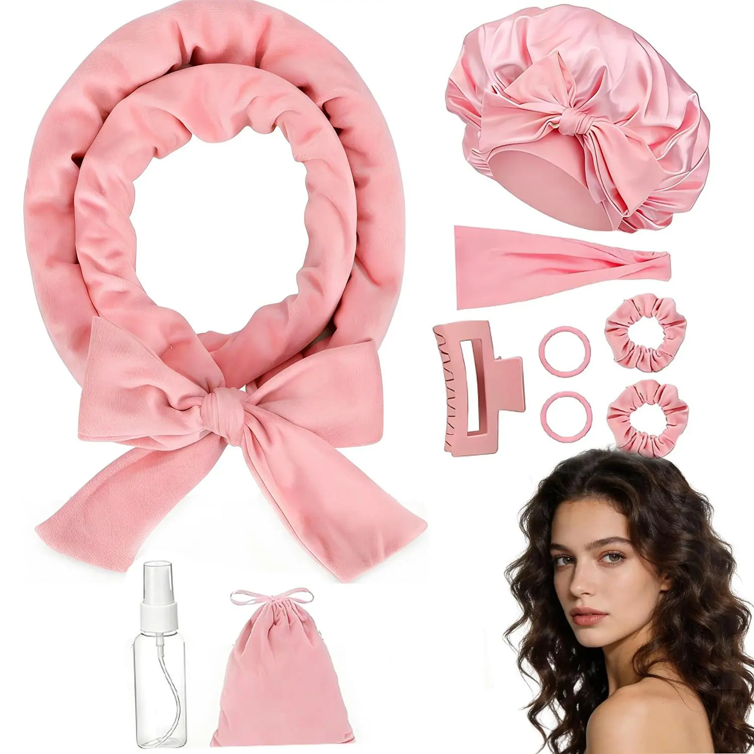 Heatless Curls Overnight, Soft No Heat Hair Curlers to Sleep, Heatless Hair Curler Overnight Curls Curlers for Long Medium Hair Volume
