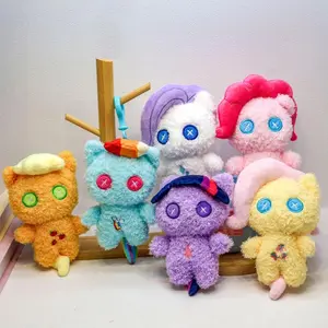 Animal Plush Toy/Pendant – Soft-Filled Keychain or Bag Charm (Applejack & Pinkie Pie Designs); Christmas Gift for Children and Girls