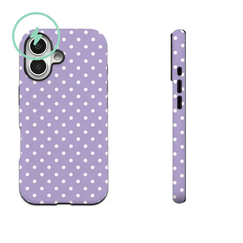 Phone Case Compatible with MagSafe, Purple polka dot phone case Cover for iphone 17 phone case 16 pro max 15 Plus 14 13 12 11 Cute, clear, military-grade, high-end, durable, shockproof, and drop-resistant 2-in-1 glossy phone case