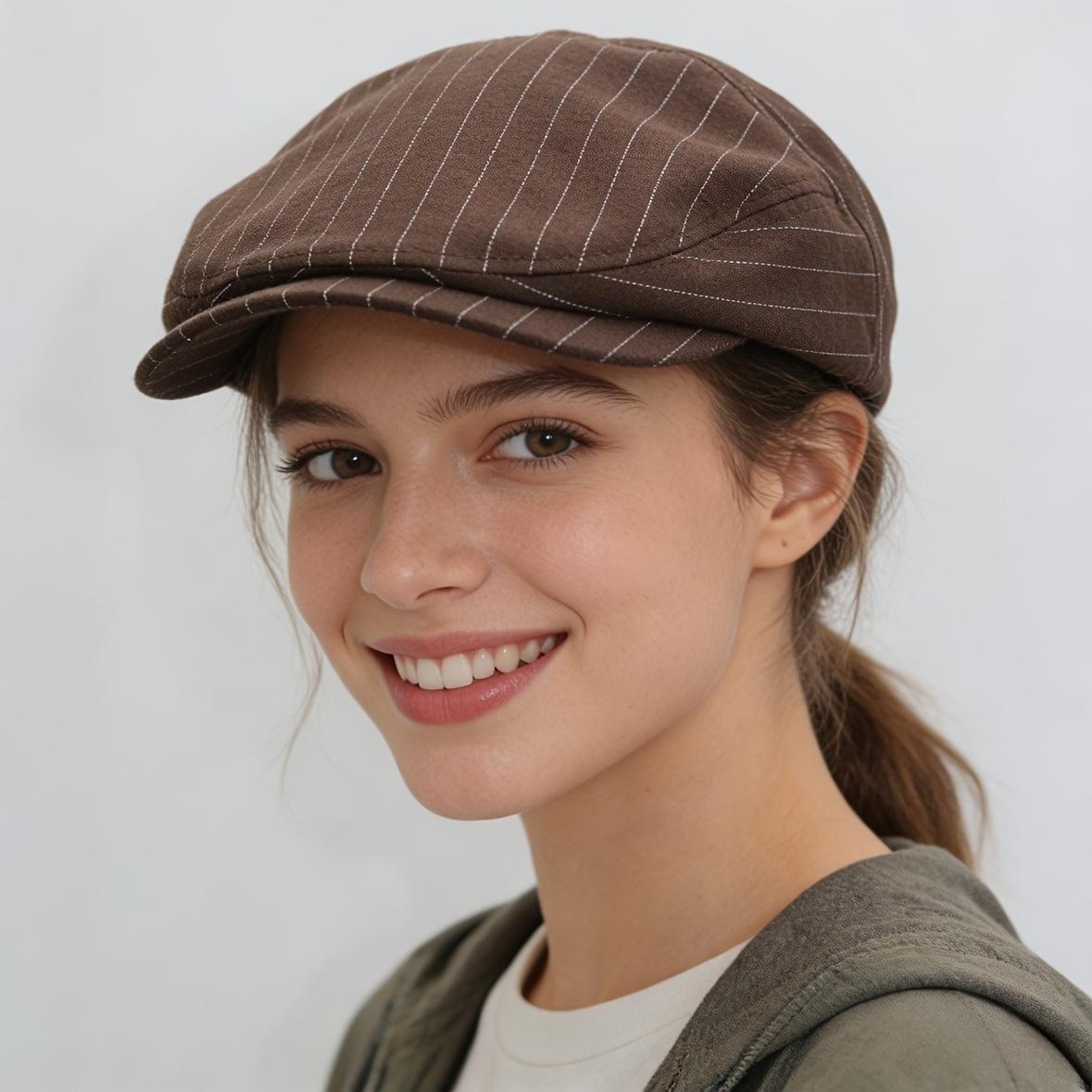 1pc 1pcs Unisex Breathable Linen Newsboy & Driver Cap - Adjustable Strap, Lightweight Petition Cap Suitable for Easter, Weddings, Office & Formal Events