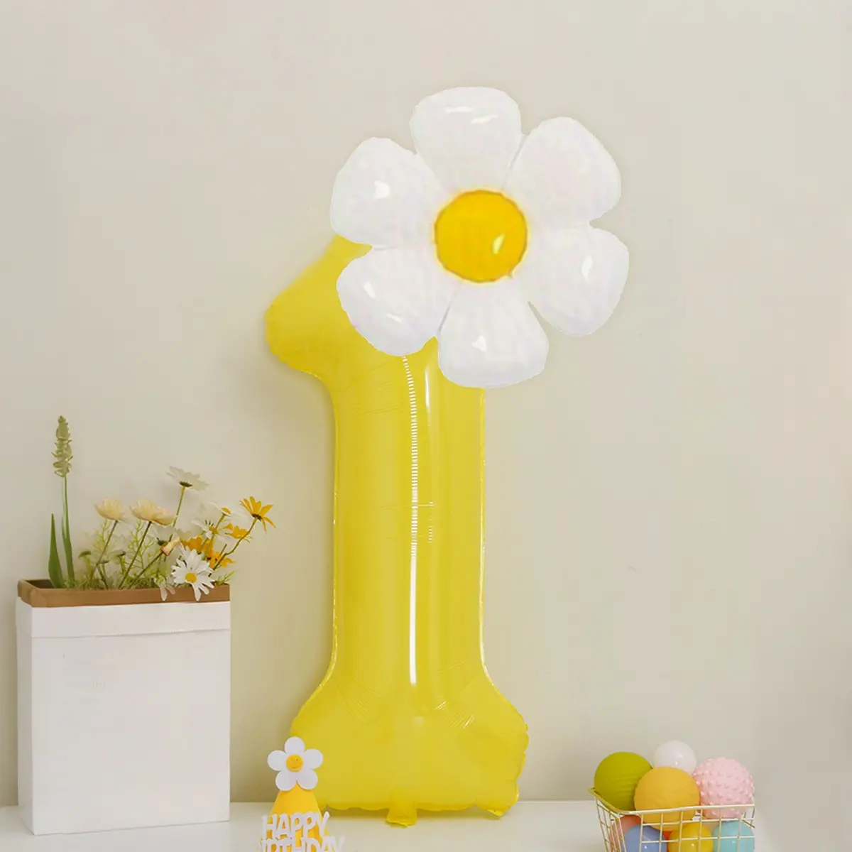 2pcs/set 40-Inch Digital Daisy Balloons, Numbers 0-9, Ideal for Birthday Parties, Anniversaries, Weddings, Graduations, Outdoor Events, Birthday Party Decorations