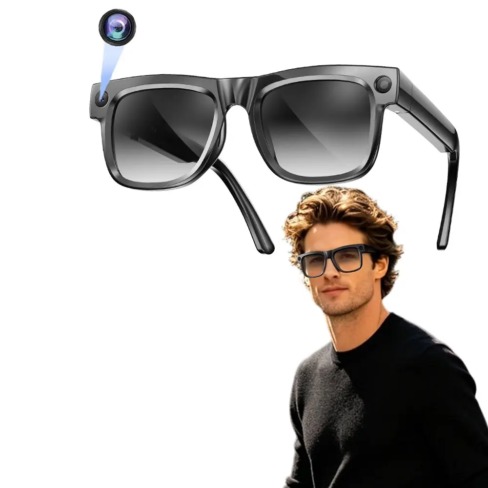 Video Smart Glasses, with 8MP Camera Build-in, Anti-Shake Video Recording,4GB Memory Build-in (No TF Card Need), 290Mah Battery, AI Multi Languages Translation ,Bluetooth Calling ,HiFi Audio, Music Control.
