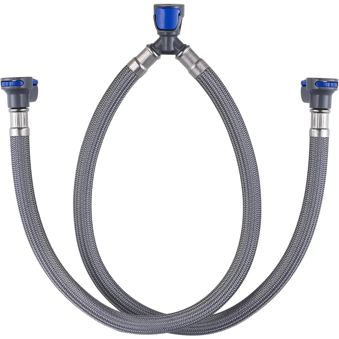 Quick Connect Faucet Hose Replacement 16 Inch Hot & Cold Water Supply Lines for Widespread Faucet Bathroom 3 Holes Faucet Water Mixer Line with Fast Lock