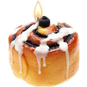 Cinnamon Roll Candle Cinnamon Scented Fall Candle Realistic Food Shaped Soy Wax for Home Decor Holiday Gifts for Women & Men