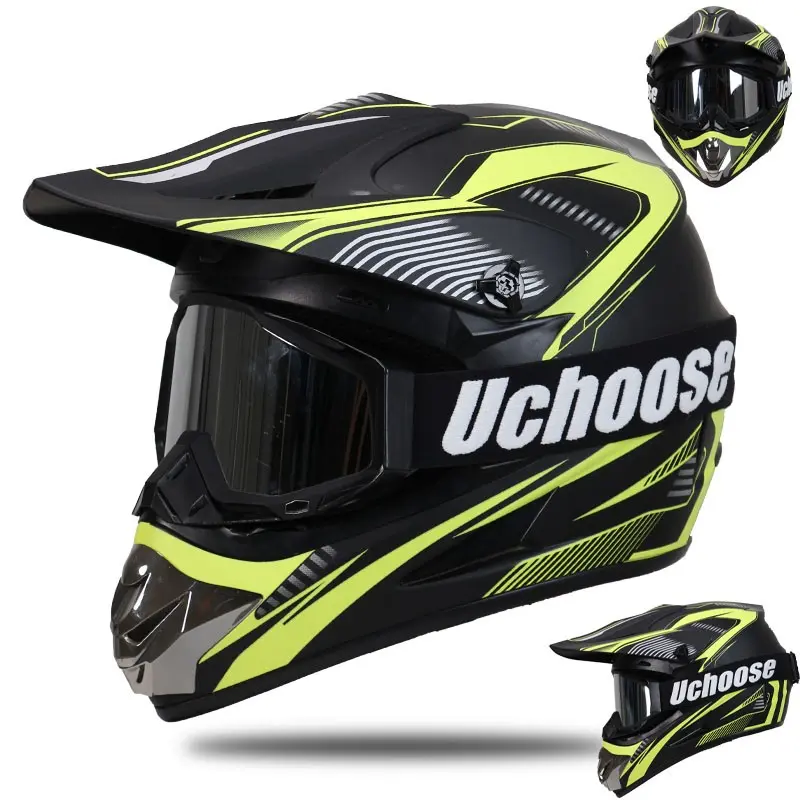Off-Road Motorcycle Helmet, Mountain Rally Helmet, Lightweight Detachable Visor, Small Body, Includes Windshield Goggles