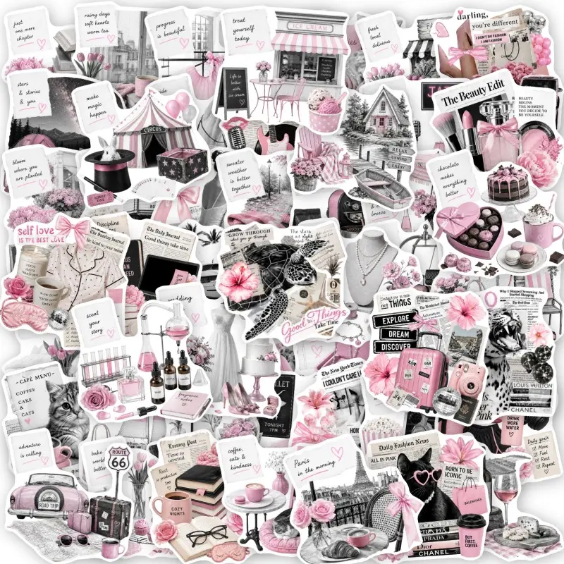 50pcs Sunshine Picnic & Sea Breeze Themed Stickers, Stationery Supplies Suitable for Decorating Scrapbooks, Journals, Laptops, Water Bottles, Cars and More, Creative Birthday Gifts