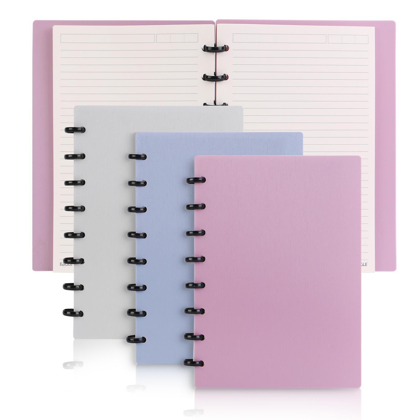 Discbound Notebook, Refillable Notebook, Durable Poly Material Cover, 60 Sheets Lined Pages, A5 Sizes - for Notes and Plans | Ideal Notebook for Students and Office Workers