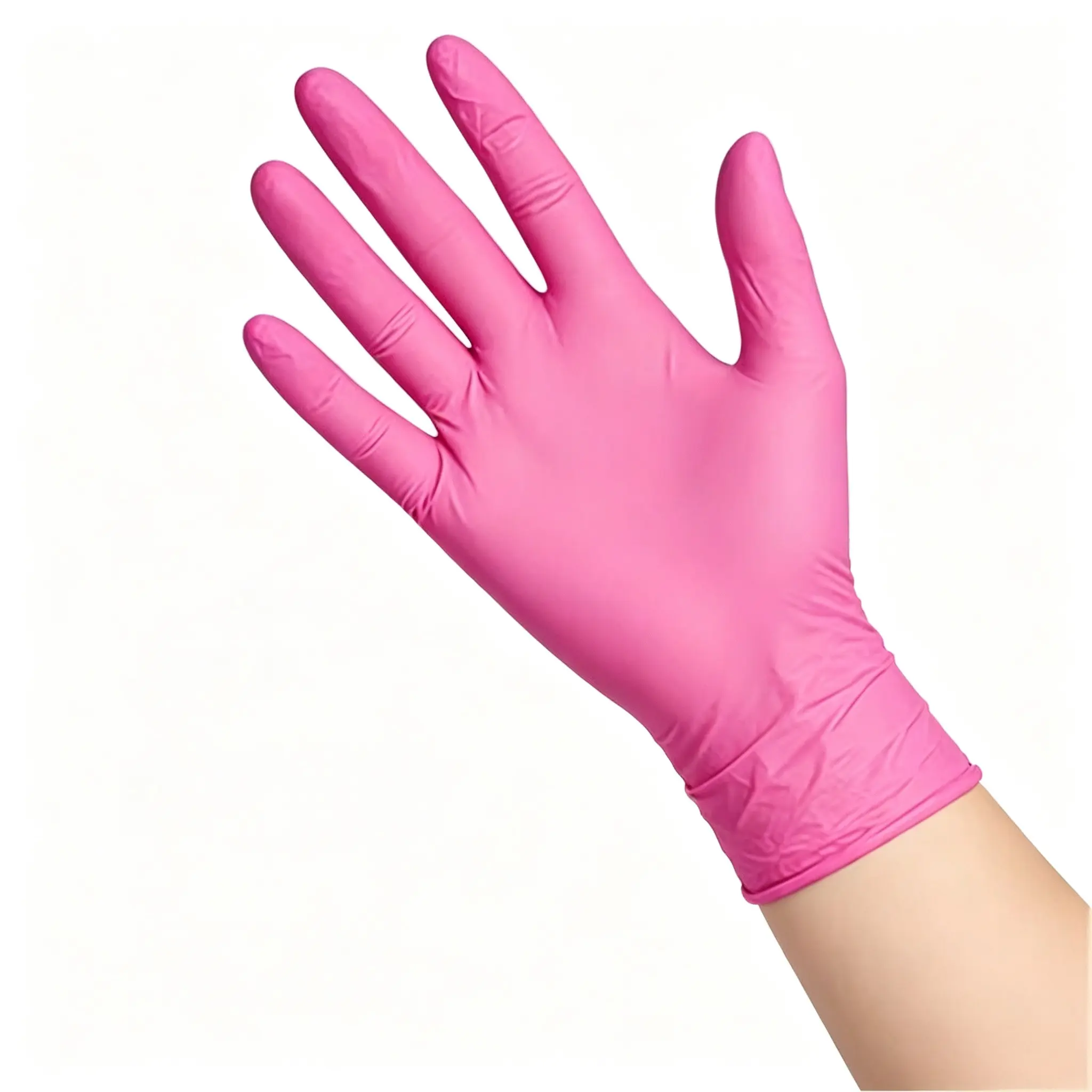 Pink Disposable Nitrile Gloves, Powder Free Stretch Waterproof Protective Non Medical Gloves, Fashion Cleaning Gloves For Dish Washing Hair Dye Salon Kitchen Household, All Season Daily Use Disposable Hand Protection Supplies