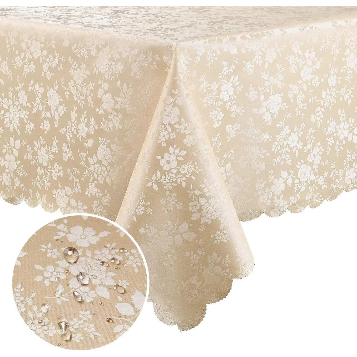 Rectangle Waterproof Heavy Duty Vinyl Tablecloths, 60 x 84 Inch