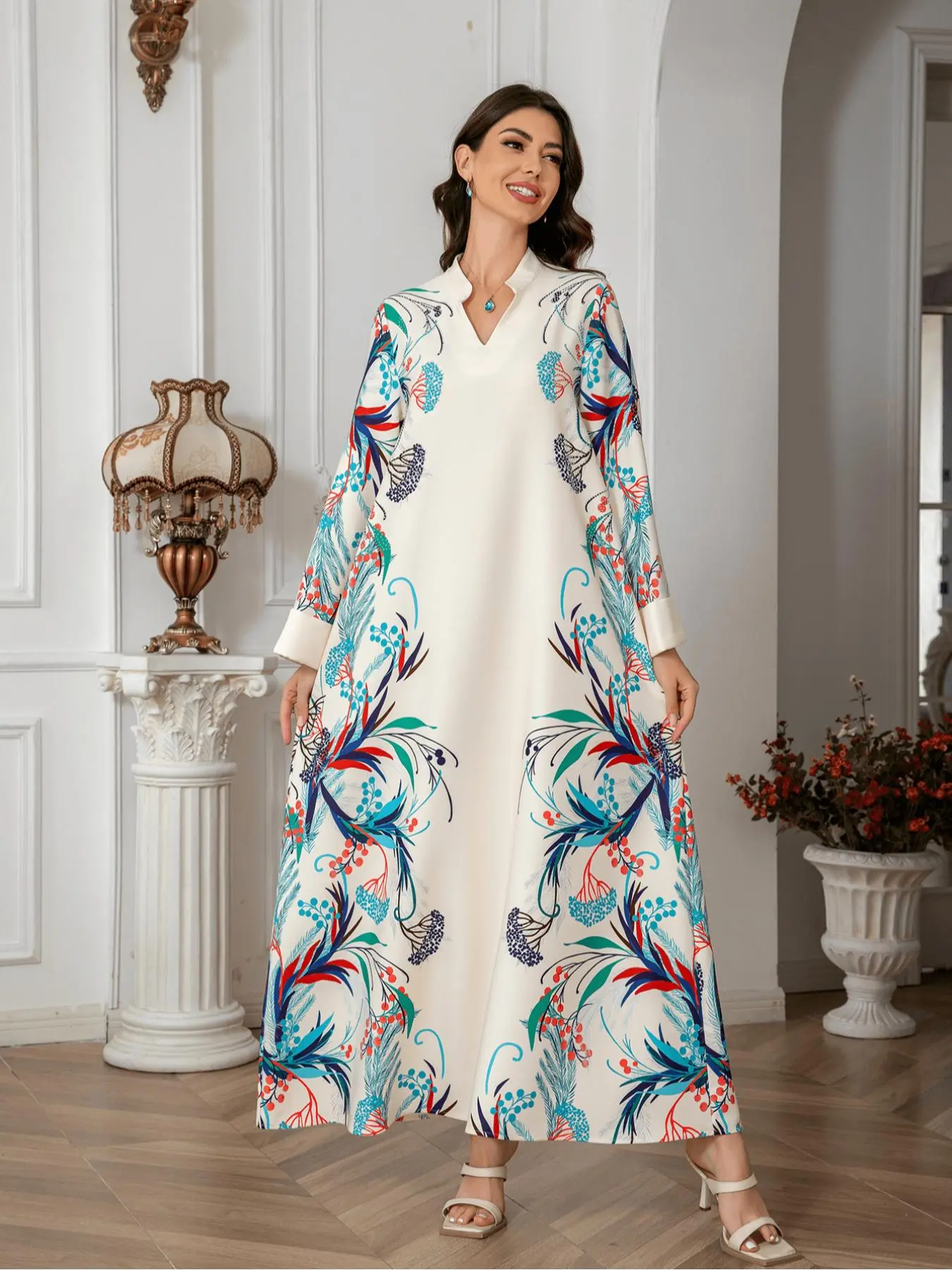 Women's Floral Print Dress, Elegant Chic Long Sleeve Dress for Party Holiday Wedding Attire Wedding Guest, Dresses to wear to a wedding, Ladies Clothes for All Seasons
