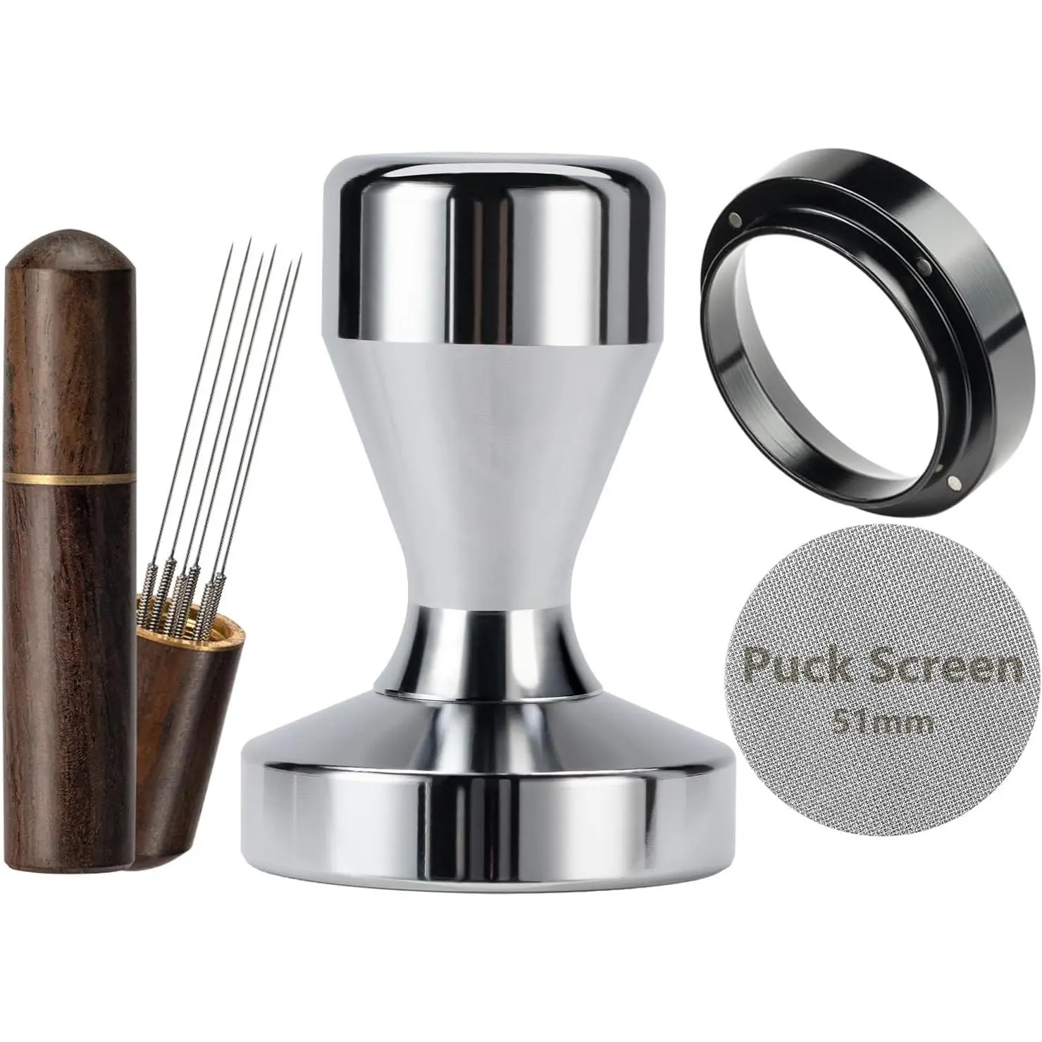 51mm Tamper Espresso Accessories Kit: Espresso Tamper Set, Coffee Tamper Set Barista Tools Coffee Tools | Espresso Kit Fits Espresso Machines of 51mm Portafilters, Tested by Professional Baristas
