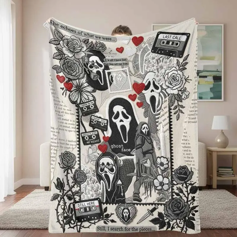 Halloween Pumpkin Flannel Throw Blanket, Suitable for Both Children and Adults, Air Conditioner Blanket, Soft, Warm, and Comfortable, Lightweight and Breathable, Ideal for Sofas, Beds, Bedrooms, Living Rooms, and More. Fall Home Decor Gift, Bestselling Ha