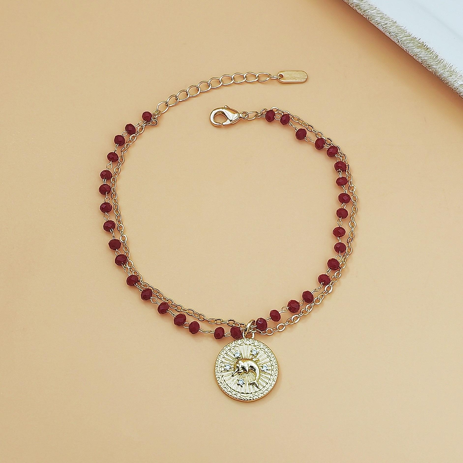 Handmade Beaded Multi Layer Bracelet for Women Whale & Round Disc Pendant Boho Trendy Jewelry Minimalist Luxury Stackable Accessory Elegant for Daily Wear Parties & Gifts