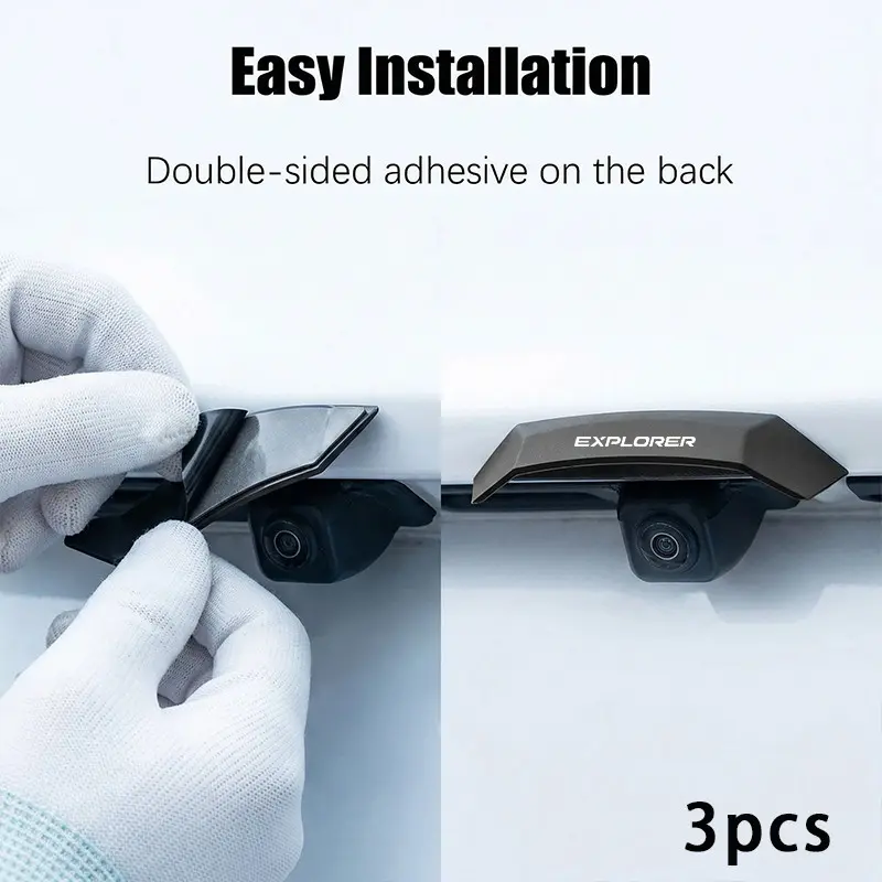 Ford Explorer 3pcs Reversing Camera Rain Shield, Rearview Camera Protection Cover, Adhesive-Backed Sunshade, Automotive, Easy Installation