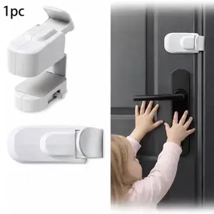 No-Drill Button Lock for Indoor Door Handles, Secure Round Handle Lock for Bedroom Doors, Easy Installation Safety Lock