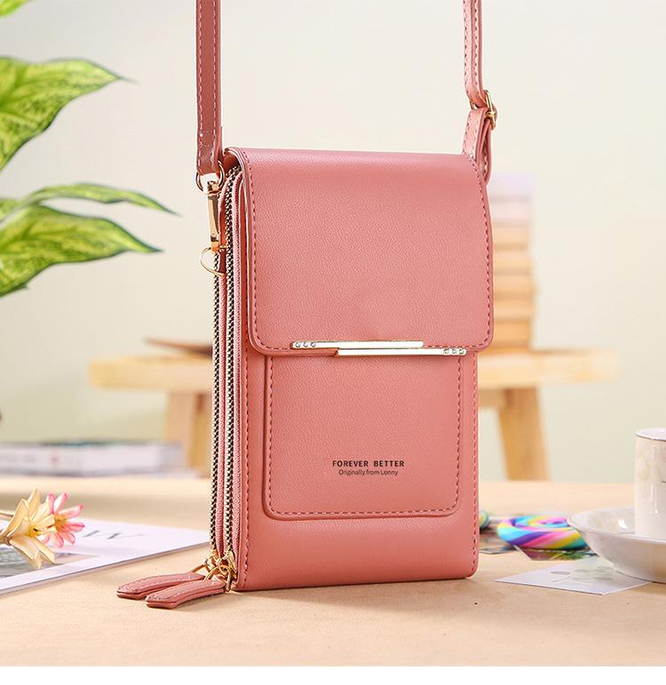 Touchscreen-compatible phone bag for women, cute small crossbody bag for holding mobile phones, fashionable key and coin purse, vertical style