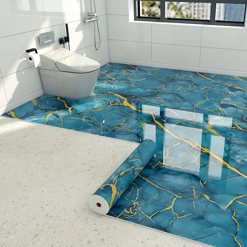 Self-Adhesive Vinyl Floor Tile, 15.75in X 118.11in, Waterproof Peel and Stick Marble Wallpaper,Easy to Clean & Install, DIY Flooring for Kitchen, Bedroom, Living Room ,Bathroom,Vinyl Flooring Roll