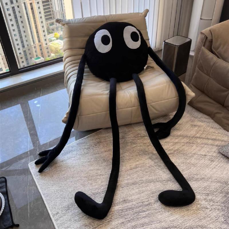 Giant Cute Black Briquettes Octopus Plush Toy Stuffed Long Legs Octopus Doll Plush Animal Pillow Creative Gift Kawaii Room Decor