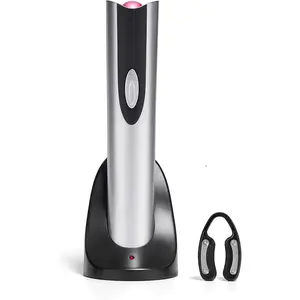 Cordless Electric Wine Bottle Opener with Foil Cutter, Silver