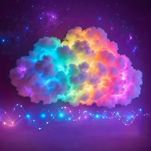 3D Thundercloud LED Light, Smart RGB LED Strip Light,  Colorful Ambient Night Light with Music Synchronization Mode,Color Changing, USB Powered, DIY Wall/Ceiling Mount, Suitable for Bedroom, Game Room, and Party Decoration, Home Decor Ambient Light.