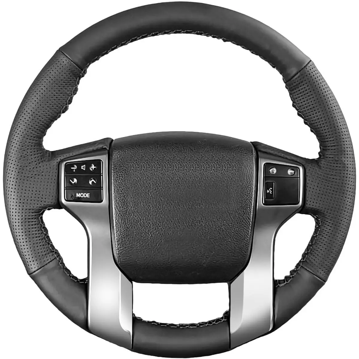 Belinous Leather Steering Wheel Cover, Hand Stitched Steering Wheel Wrap for Toyota 2012-2023 Tacoma, 2014-2021 Tundra, 2010-2024 4Runner, 2014-2022 Sequoia with Factory-Installed Cover (W/O Mark)