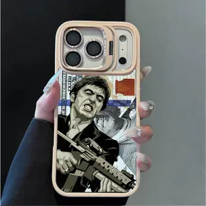 Trendy Magnetic Shockproof Camera Ring Stand Heavy Duty Clear Creative Scar Face Phone Case Compatible With iPhone 17 16 15 14 Plus 13 Pro 12 11 ProMax 17Air 17 ProMax & Samsung S26 S25 Ultra, Camera Lens Protector Phone Accessory