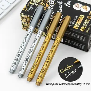 Guangna 550 Metal Paint Pen, DIY Hand Drawing Card Painting Graffiti Pen, Craft Journal Marker, English Packaging