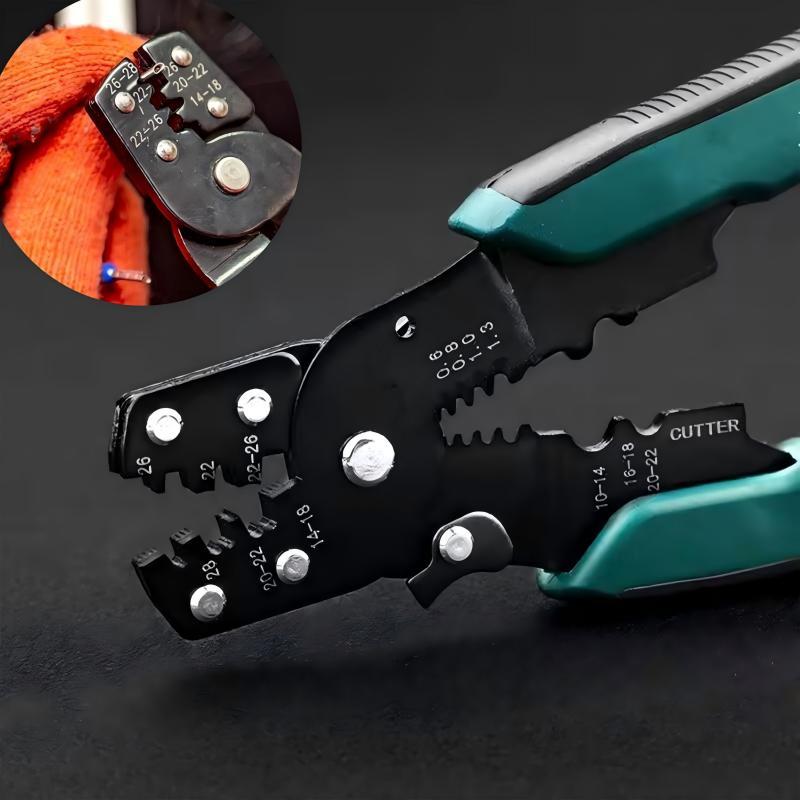 Professional Wire Crimping Tool, Multifunctional Durable Carbon Steel Pliers for Cutting Stripping Crimping 26-10 AWG Wires, Wirecutters, Hand Tools