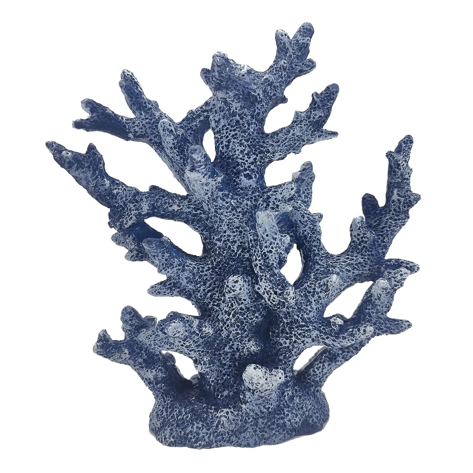 Faux Coral Decor Piece – 8.5" Resin Ocean Statue for Coastal Home Decor, Nautical Tabletop Shelf Display, Beach Themed Room Accent & Aquarium Ornament
