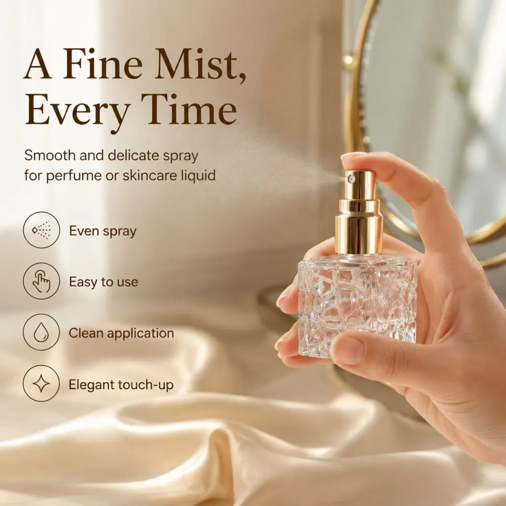 Luxury Square Glass Perfume Refill Bottle, Mini Portable Travel Size, Cap, Ideal for Fragrance, Toner, Serum, Compact & Stylish